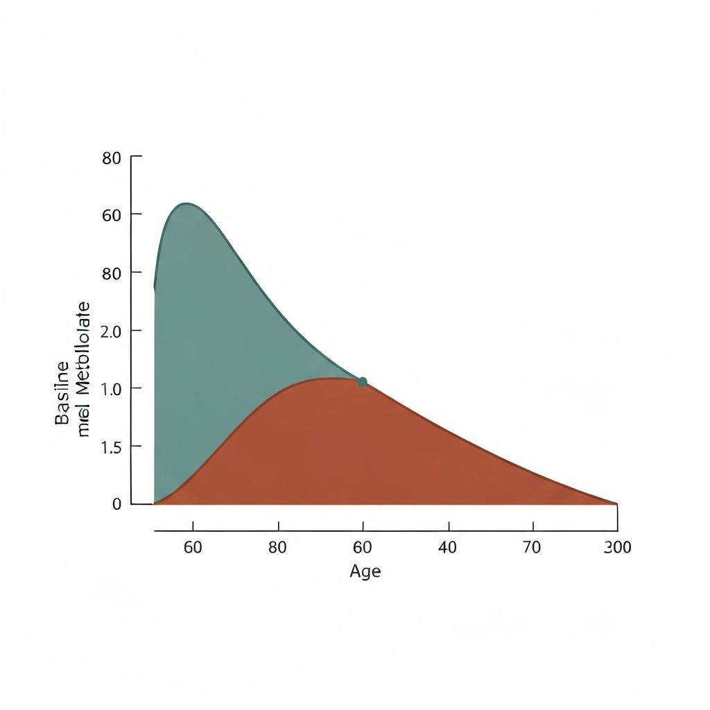 Basal metabolic rate decline visualization